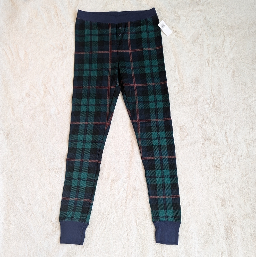 NWT Plaid Thermal Knit Pajama Leggings, Women's Size Small